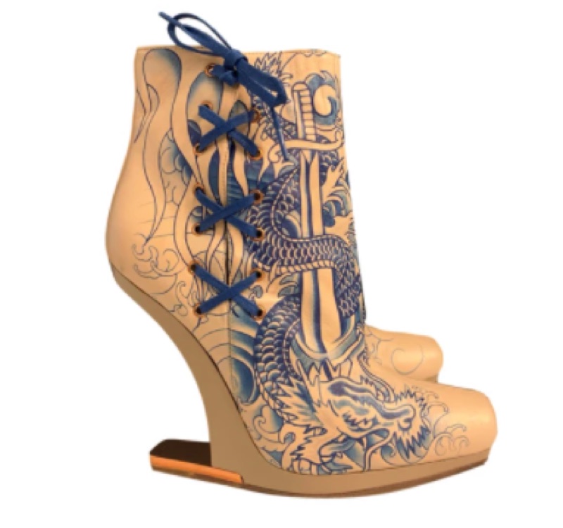 Jean Paul Gaultier S/S 2012 Tattoo-Print Heelless Boots