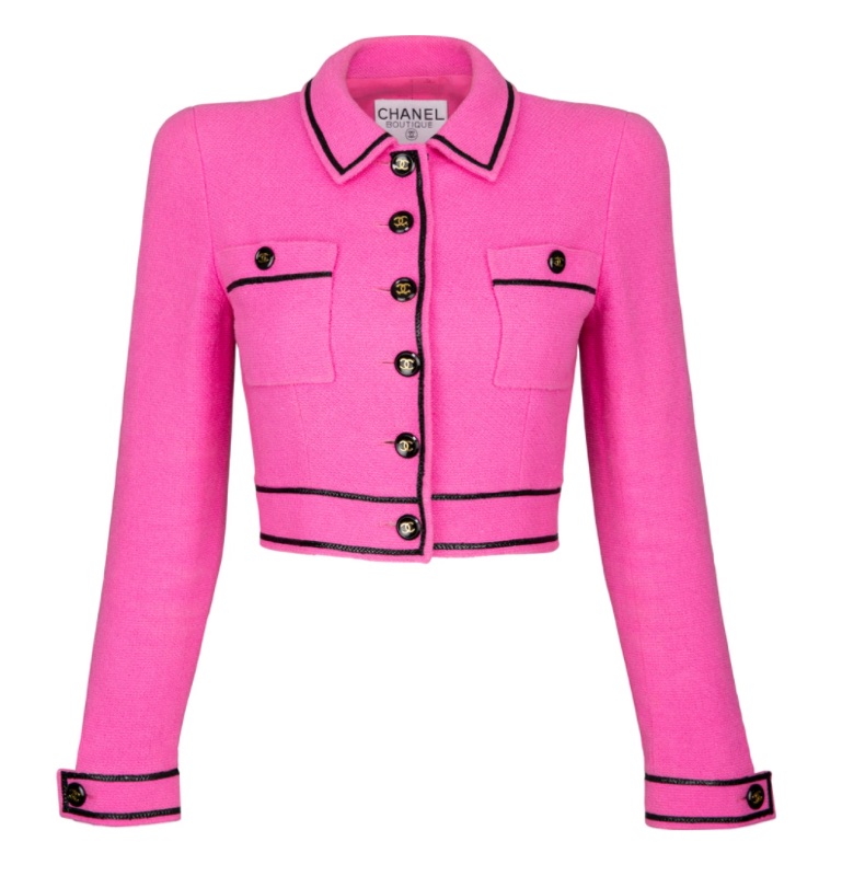 Chanel Pink Tweed Cropped Jacket