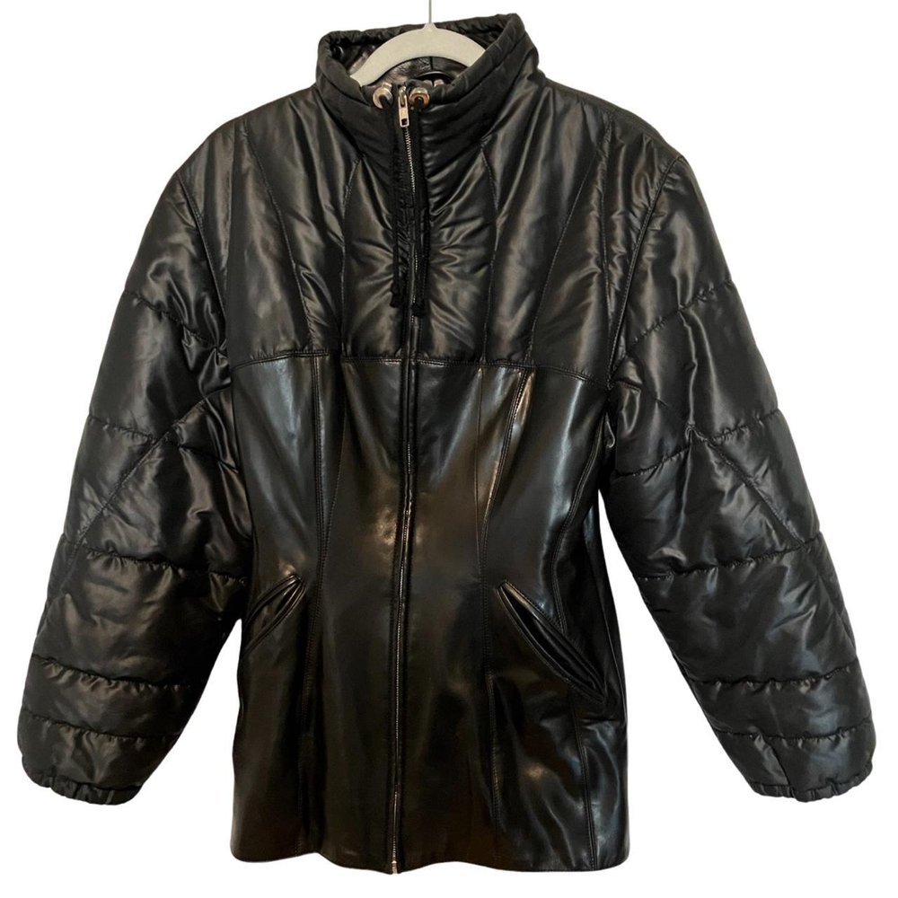 Claude Montana 80s Quilted-Sleeve Leather Jacket