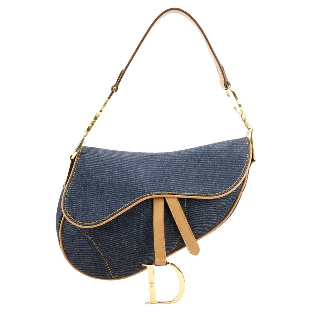 Dior Denim Monogram Saddle Bag
