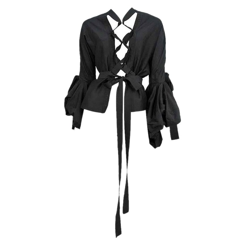 Tom Ford for YSL F/W 2002 Lace-Up Peasant Blouse